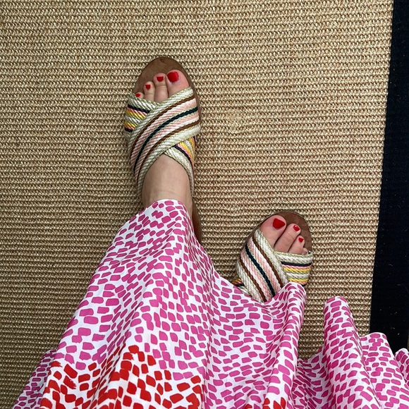 Diane con Furstenberg Cindy Slide Sandals, Ivory Multi, 39 - Picture 1 of 16